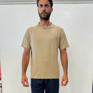 loft88 t-shirt mm collo piquet ricami BEIGE